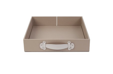 Caja con cajón de cuero