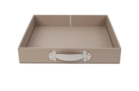 Caja con cajón de cuero