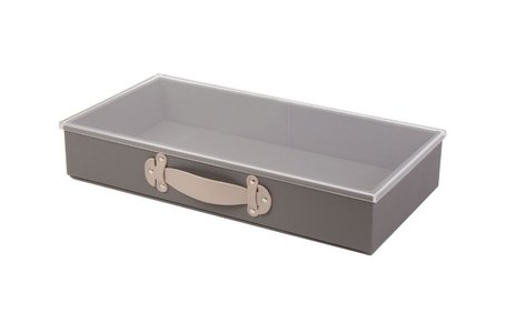 Caja con cajón de cuero
