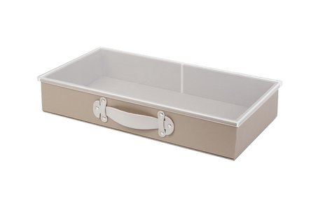 Caja con cajón de cuero