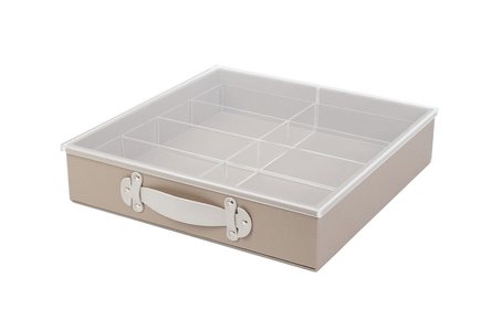 Caja con cajón de cuero