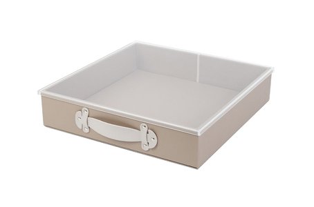 Caja con cajón de cuero