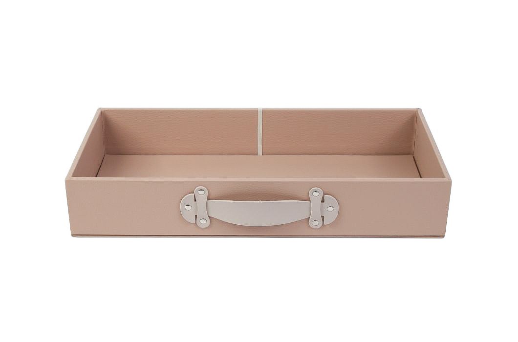 Caja con cajón de cuero